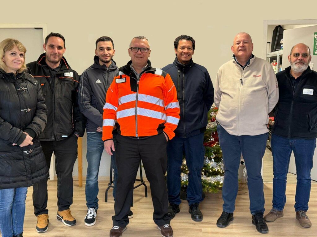 Participants du petit-déjeuner sécurité organisé par ODF Mulhouse by PILOCAP avec l’Association Construire, échange autour des formations sécurité, CACES et habilitations électriques.