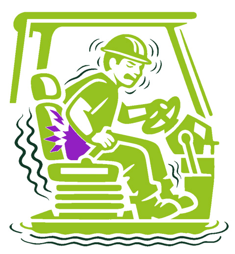 Conducteur d’engin soumis à des vibrations sur sol humide à faible capacité portante