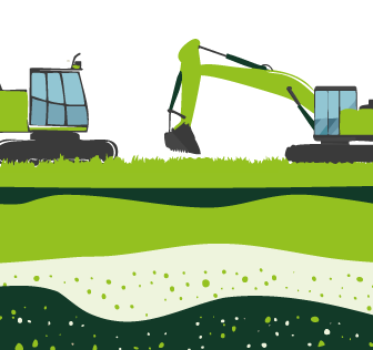 Passage répété d’engins lourds réduisant la capacité portante du sol