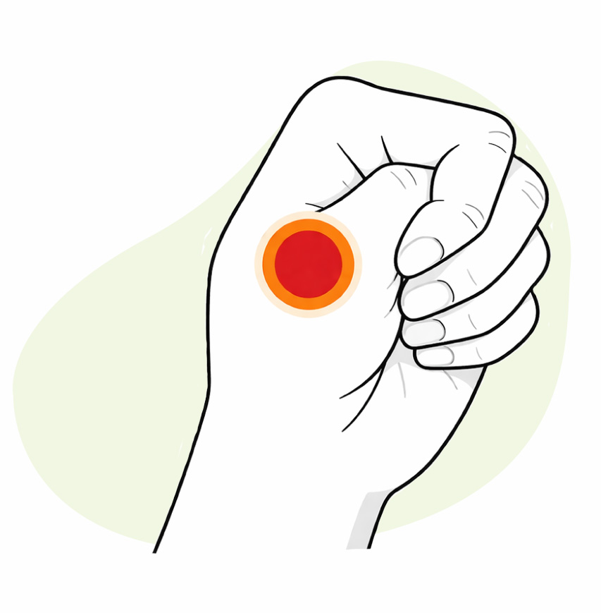 méthode heimlich main recouvrant le poing